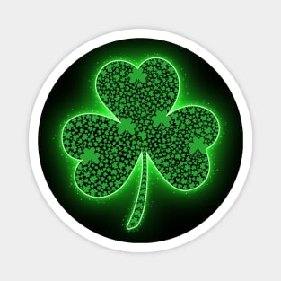 Clover Leaf Made Of Clover Leaves With Glowing Background Magnet